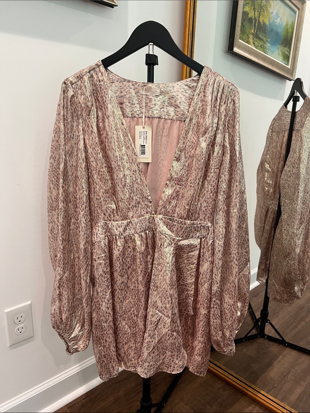 Ramy Brook Amalia Metallic Cocktail Dress